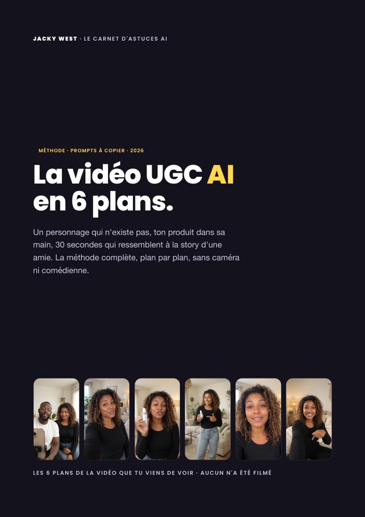 Couverture du guide — La vidéo UGC AI en 6 plans