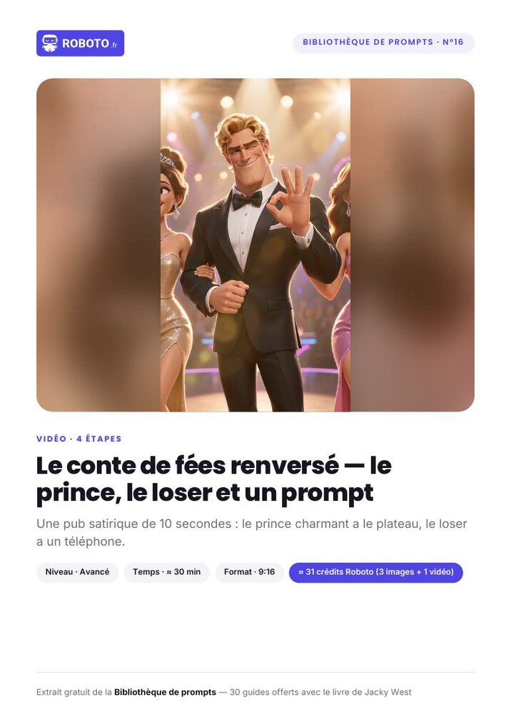 Guide cover — Le guide de ce prompt : Le conte de fées renversé — le prince, le loser et un prompt