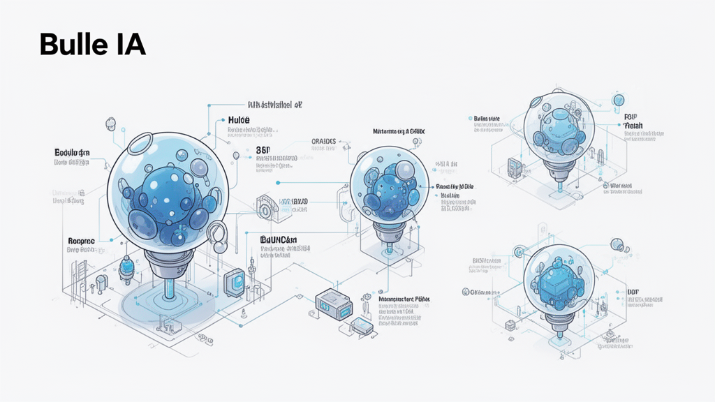 Illustration 3 sur bulle IA Illustration 3 sur bulle IA