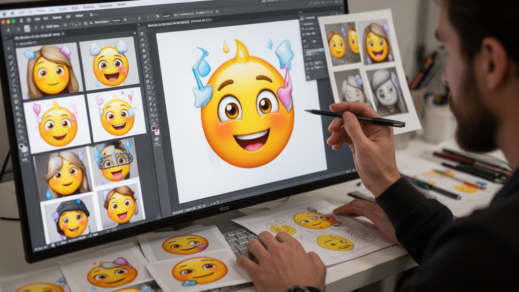 Illustration 2 sur emojis Apple Illustration 2 sur emojis Apple